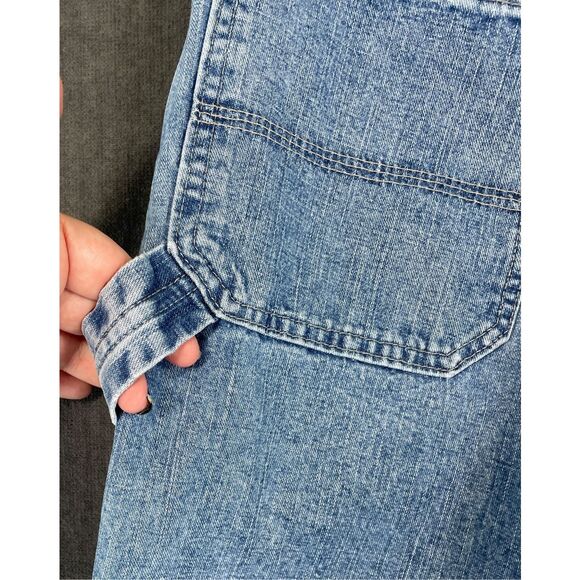 Wrangler Carpenter Shorts Men 36 Light Blue Denim Y2K Workwear Skater‎ Style - Picture 8 of 11